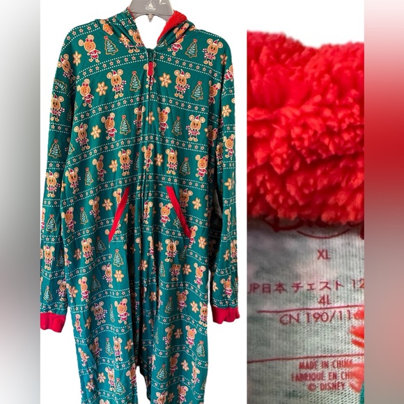 Disney gingerbread Green and Red Holiday Onesie - Picture 2 of 2